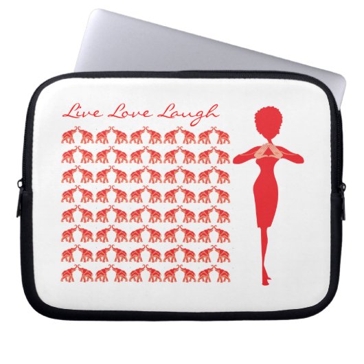 Rote Elefant-Laptop-Hülse Laptopschutzhülle (Vorderseite)
