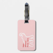 Rote Elefant-Reise-Taschen-Umbau-Schablone Gepäckanhänger (Rückseite vertikal)