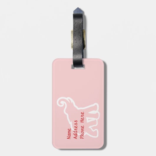 Rote Elefant-Reise-Taschen-Umbau-Schablone Gepäckanhänger (Rückseite vertikal)