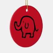 Rote Elefantenbildschmuck Keramikornament (Rechts)