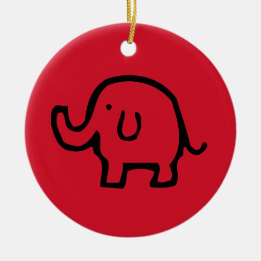 Rote Elefantenbildschmuck Keramikornament (Vorne)
