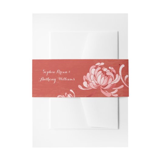 Rote Elegance Einzigartige Blumenhochzeit Einladungsbanderole (Vorderseite Beispiel)