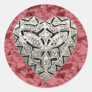 Rote Elegant Designer Heart Stickers
