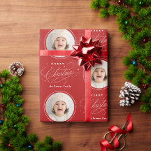 Rote elegante Kalligrafie Frohe Weihnachten Foto