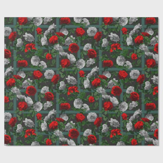 Rote Elegante Rose Geschenkpapier (Flach)