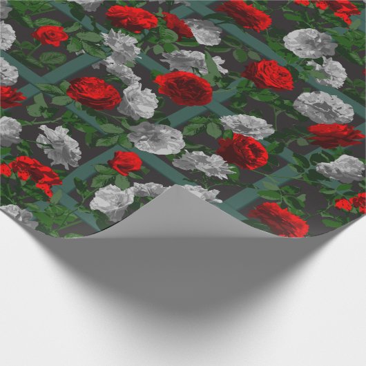 Rote Elegante Rose Geschenkpapier (Ecke)