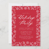 Rote Elegante Snowflake Einladung (Vorderseite)