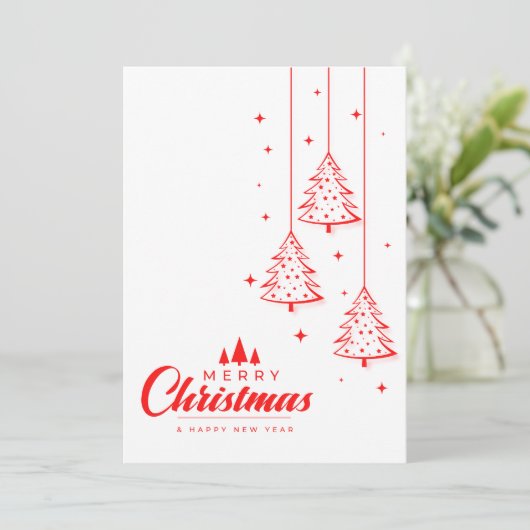 Rote Elegante Weihnachts-Party Einladung (Stehend Vorderseite)