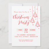 Rote Elegante Weihnachts-Party Einladung (Rückseite)