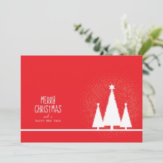 Rote Elegante Weihnachts-Party Einladung (Stehend Vorderseite)