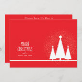 Rote Elegante Weihnachts-Party Einladung (Vorne/Hinten)