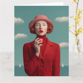 Rote Eleganz mit Apple Karte (Gelbe Blume)