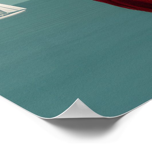 Rote Eleganz mit Apple Poster (Ecke)