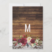 Rote Elfenbein-Schnürholz-Brunch Bubble Einladung (Rückseite)