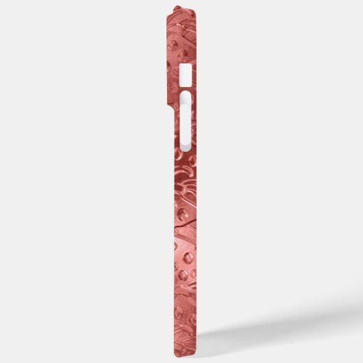 ROTE EMBOSSED METALLIC SEHEN ORNAMATION AUS Case-Mate iPhone HÜLLE (Rückseite / Links)