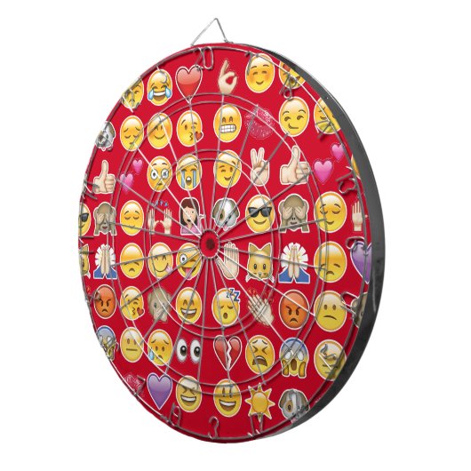 rote Emoji Dartscheibe (Vorderseite rechts)