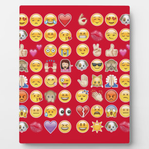 rote Emoji Fotoplatte