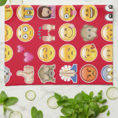 rote Emoji Geschirrtuch (Gefaltet)