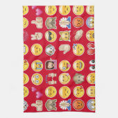 rote Emoji Geschirrtuch (Vertikal)