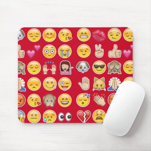 rote Emoji Mousepad (Mit Mouse)