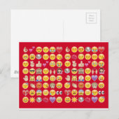 rote Emoji Postkarte (Vorne/Hinten)
