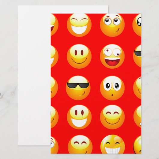 rote Emojis Briefpapier (Vorne/Hinten)