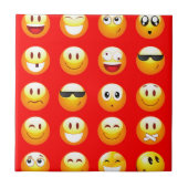 rote Emojis Fliese (Vorderseite)