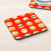 rote Emojis Getränkeuntersetzer (Linke Seite)