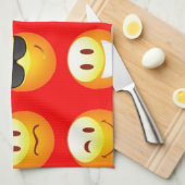 rote Emojis Handtuch (Viertel Falte)