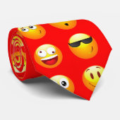 rote Emojis Krawatte (Gerollt)