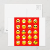 rote Emojis Postkarte (Vorne/Hinten)