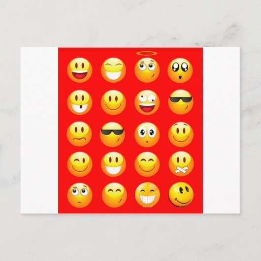 rote Emojis Postkarte (Vorderseite)