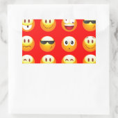 rote Emojis Rechteckiger Aufkleber (Tasche)