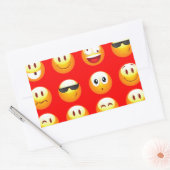 rote Emojis Rechteckiger Aufkleber (Umschlag)