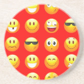 rote Emojis Sandstein Untersetzer (Vorne)