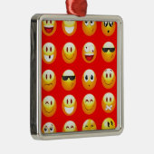 rote Emojis Silbernes Ornament (Rechts)