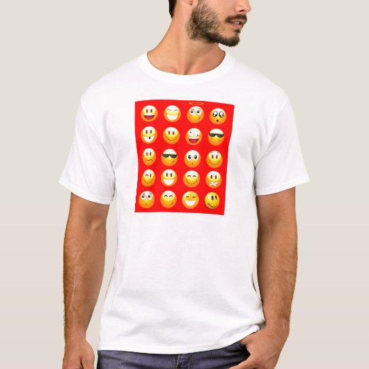 rote Emojis T-Shirt (Vorderseite)