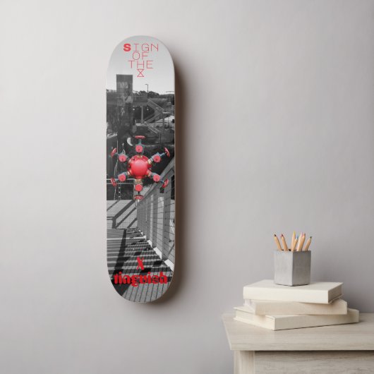 Rote Endzeiten Skateboard (Wandkunst)