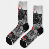 Rote Endzeiten Socken (Linkes Detail)