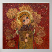 Rote Engel-Blume Poster (Vorne)