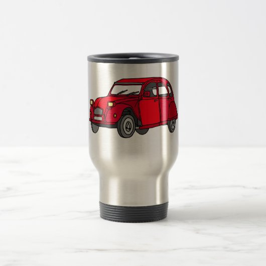 Rote Ente (2CV) Reisebecher (Mittel)