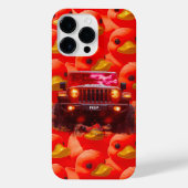 Rote Enten mit einem roten 4x4-Lkw iPhone Hülle (Rückseite)