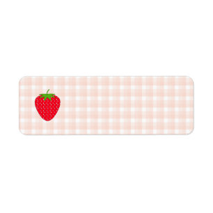 Rote Erdbeere auf Gingham-Kontrolle