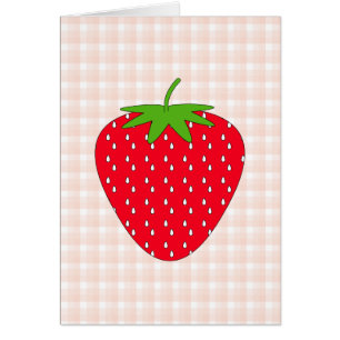 Rote Erdbeere auf Gingham-Kontrolle