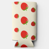 Rote Erdbeere auf Rosa Selters Dosenkühler (Rückseite)