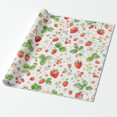 Rote Erdbeere Beere Erster Geburtstag für Mädchen Geschenkpapier (Ungerollt)