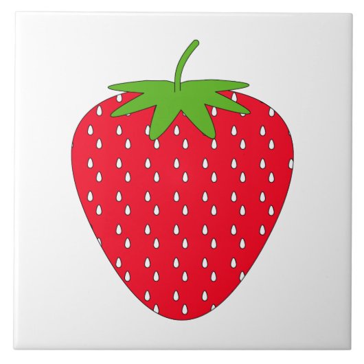Rote Erdbeere Fliese (Vorderseite)