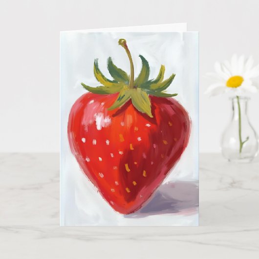 Rote Erdbeere Frucht Aquarellmalerei Karte (Kleine Pflanze)