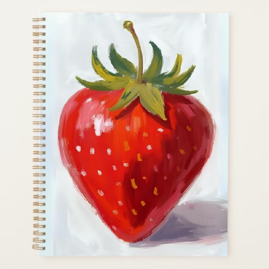 Rote Erdbeere Frucht Aquarellmalerei Planer (Vorderseite)