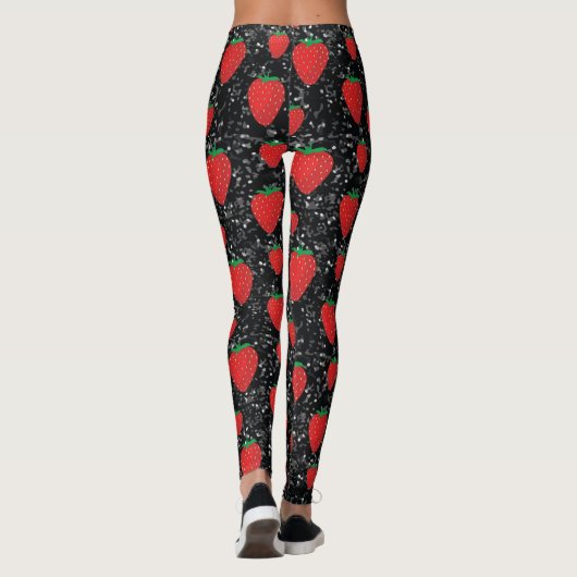 Rote Erdbeere Frucht Lovers Süße Berries Elegant Leggings (Rückseite)